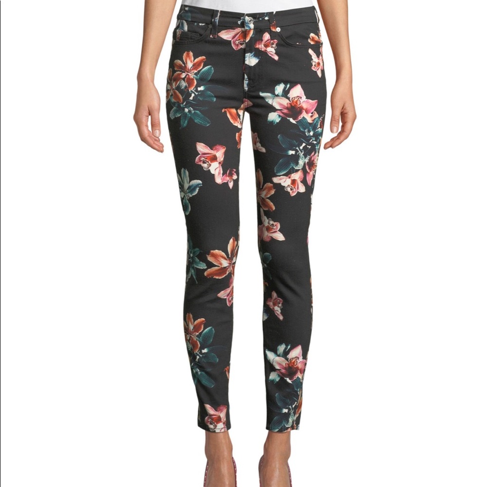 NWOT 7 For All Mankind Tropical Floral Print Jeans - Picture 3 of 5
